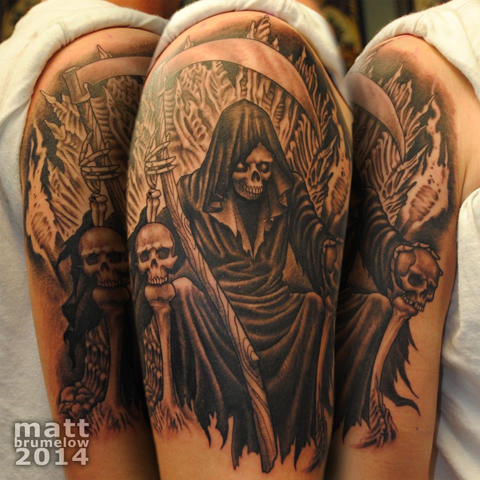 grim reaper on throne tattoo